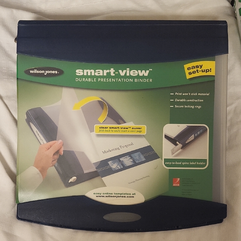 Wilson Jones Smart-View Presentation Binder New w tags